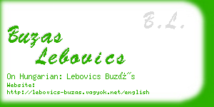 buzas lebovics business card